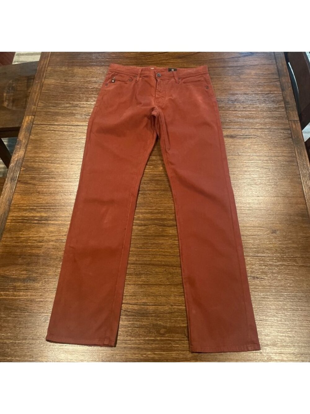 AG Everett SUD Slim Straight Pant Mens 32x32 Crimson Dark Red Stretch Trouser